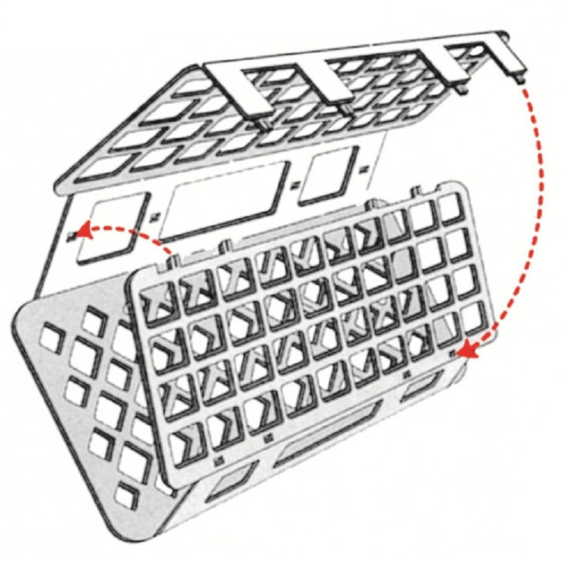 Штатив для пробірок ПП 40 місць d=20 мм Kartell, поліпропілен
